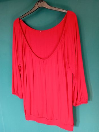 Tee shirt manches 3/4 rouge cerise