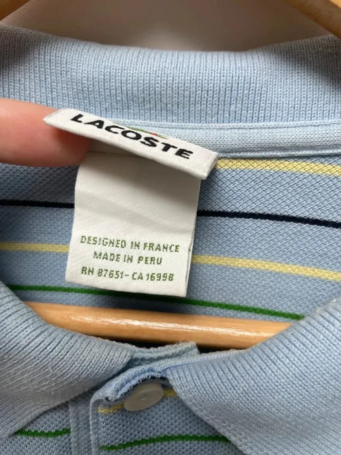 Lacoste striped polo Mens size 8 - photo numéro 5