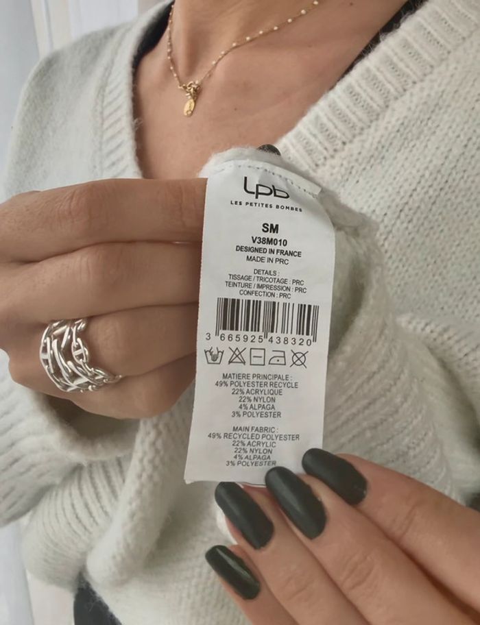 Pull LPB blanc taille S/M très bon état - photo numéro 7