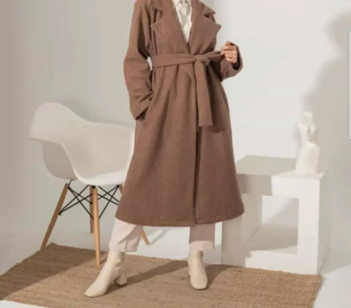Manteau oversize coton taupe neuf - photo numéro 2