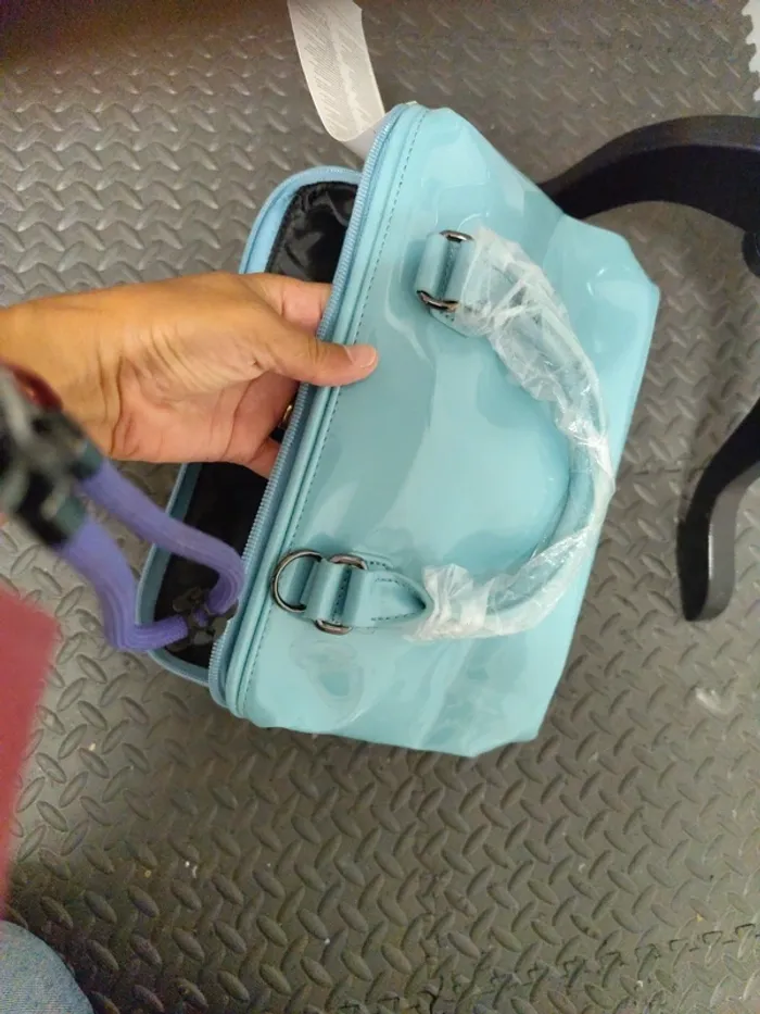 Sac à main Lipault x Samsonite bleu turquoise style bowling neuf - photo numéro 7