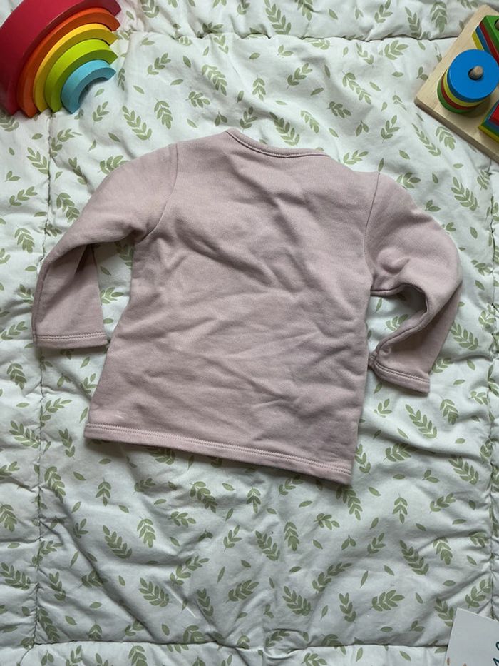 sweat rose benetton inscription devant 9/12 mois - photo numéro 5