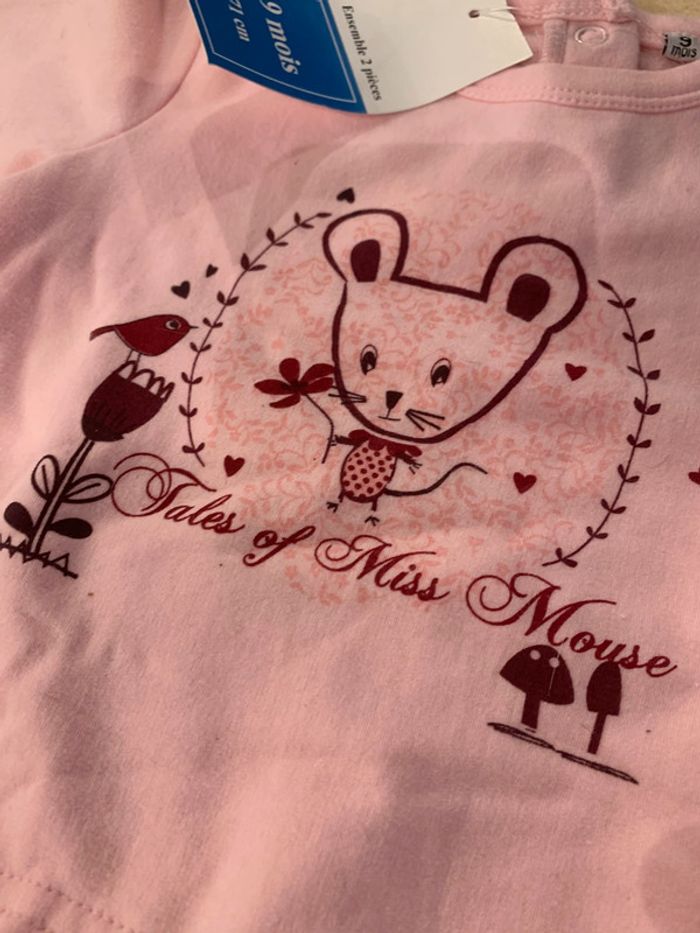 Pull neuf bébé fille 9 mois souris - photo numéro 2