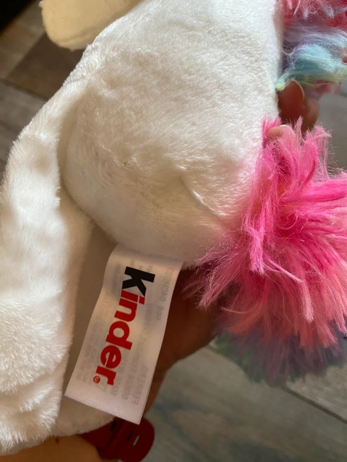 Peluche blanche licorne kinder neuve - photo numéro 3