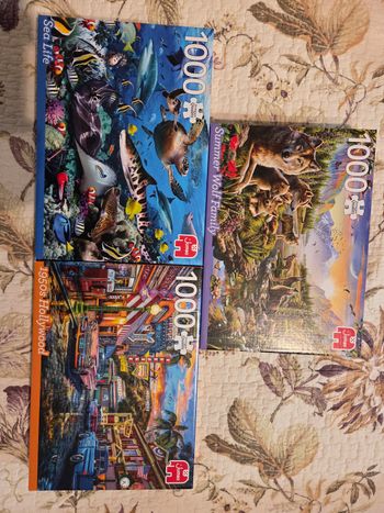 Lot de 3 puzzles jumbo 1000 pièces