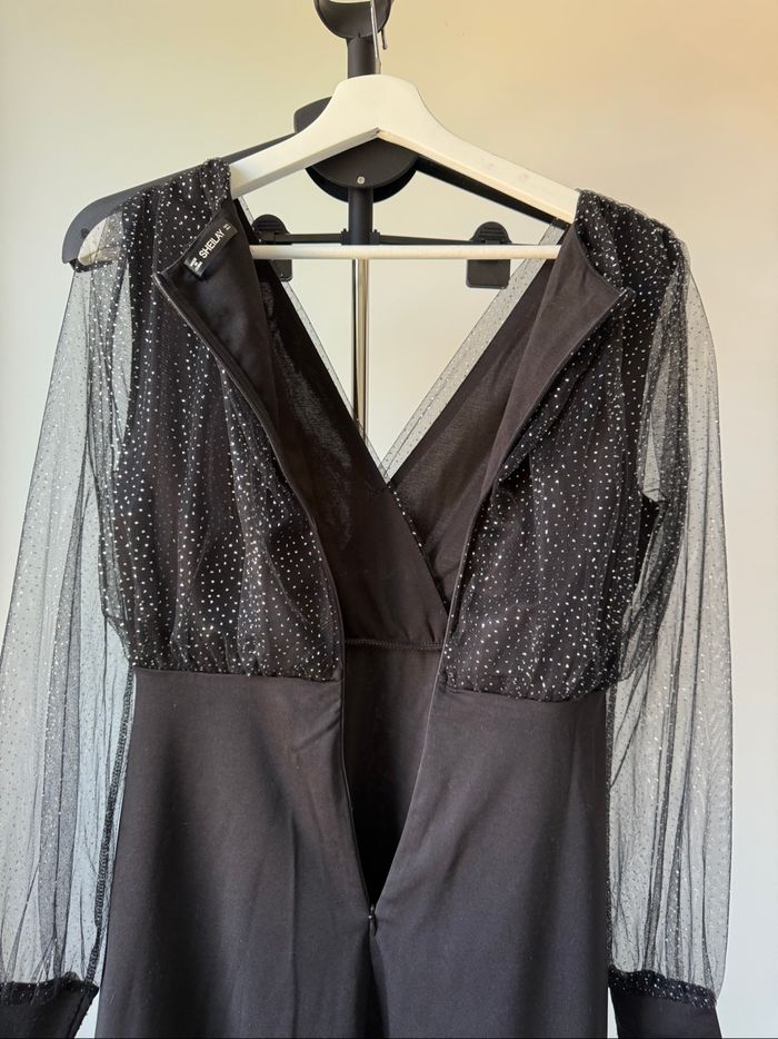 Robe noir à paillettes à manche longues transparente S - photo numéro 10