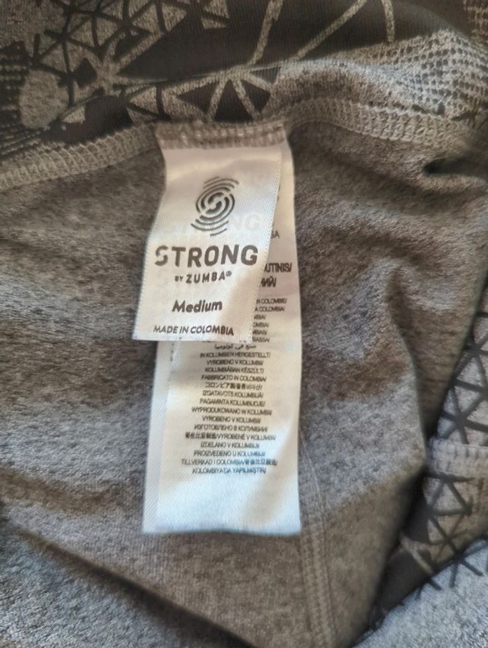 Legging 3/4 gris noir géométrique Zumba Strong - photo numéro 3