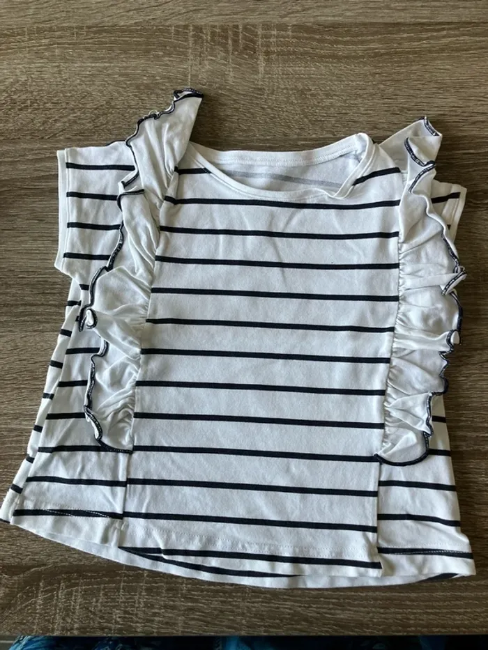 Lot de 3 t-shirt blanc et bleu 18mois - photo numéro 4