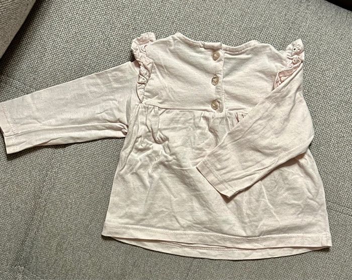 T-shirt ML rose avec broderie - photo numéro 3