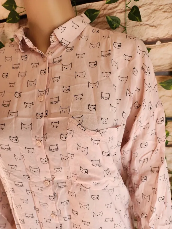 🌸Chemise Petits Chats 🌸Kiabi 🌸Taille 40🌸 - photo numéro 5