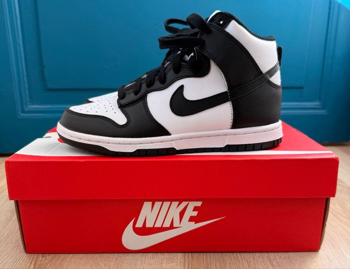 Nike Dunk High - cuir - noir et blanc - photo numéro 2