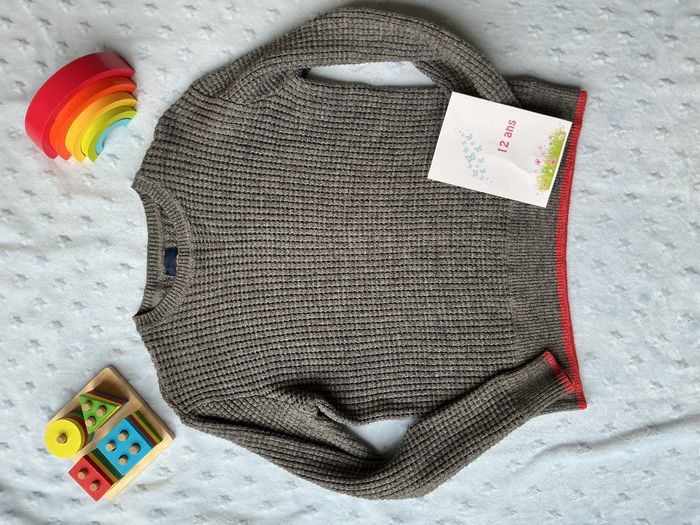 pull chaud gris et orange 12 ans gapkids - photo numéro 2