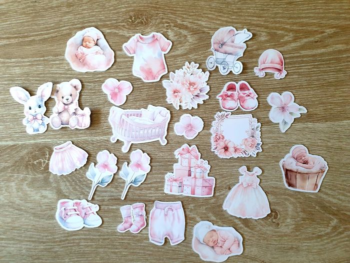 Die cut embelissement scrapbooking naissance rose