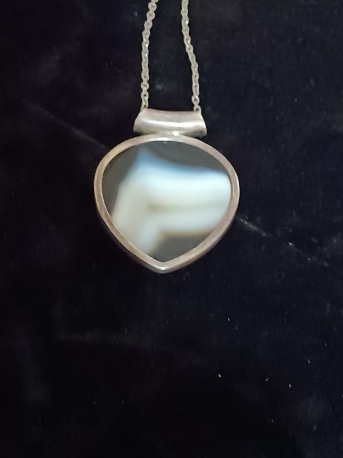 Collier agate serti - photo numéro 5