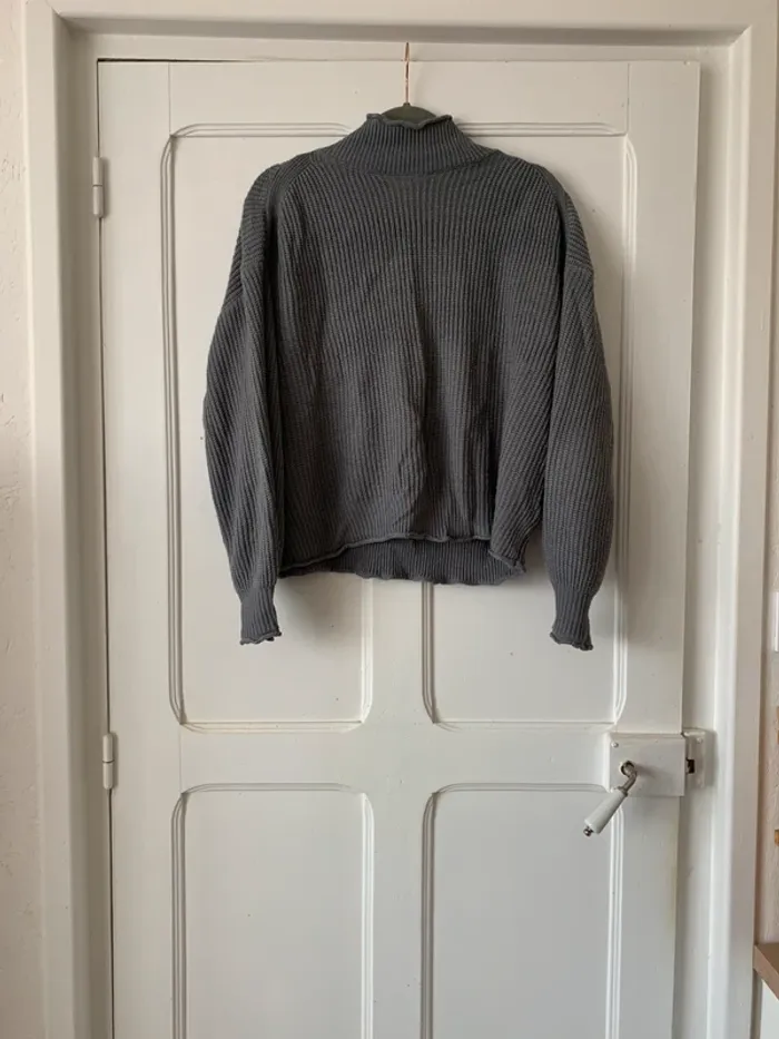 Pull à col roulé maille gris femme - Taille XL Shein Curve - photo numéro 2