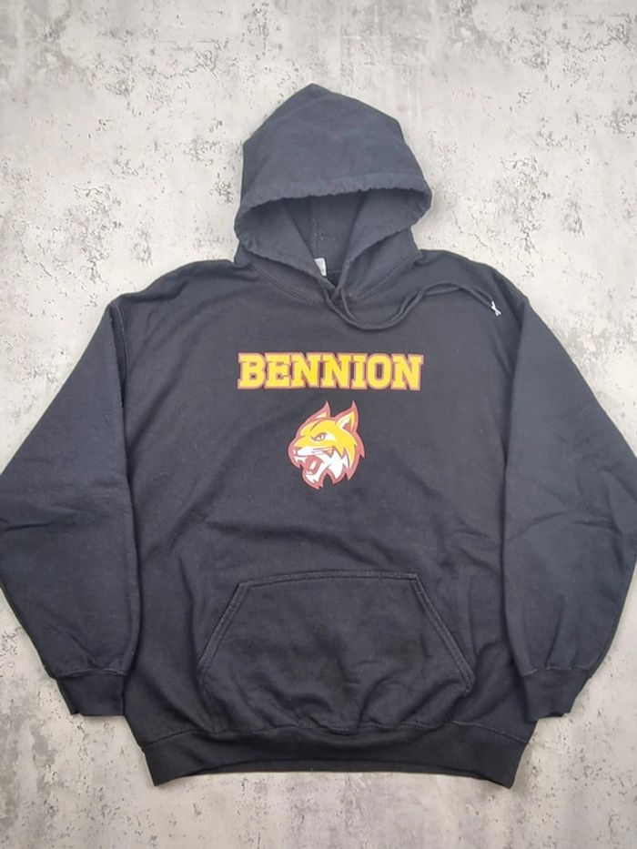 Pull à capuche universitaire Bennion noir, L Hommes - photo numéro 3