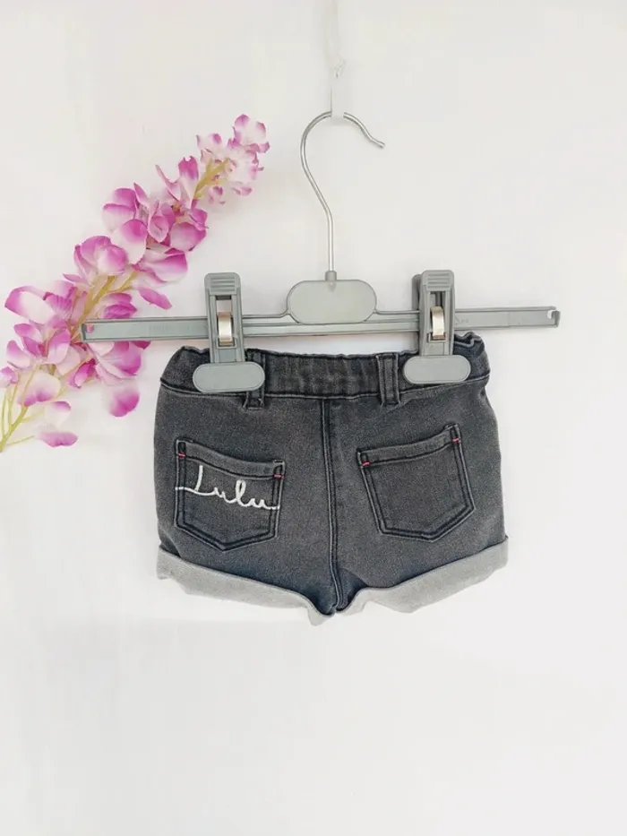 Magnifique short en jean Lulu Castagnettes 6 mois - photo numéro 6