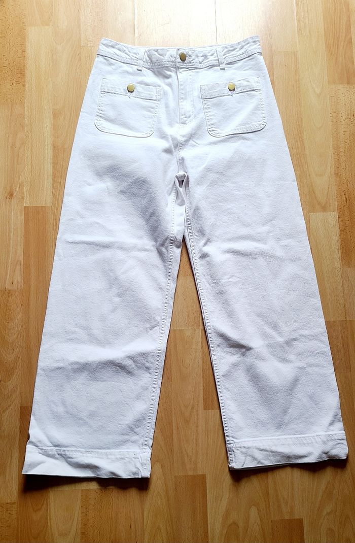 Pantalon à jambes larges blanc neuf taille 38 Kiabi