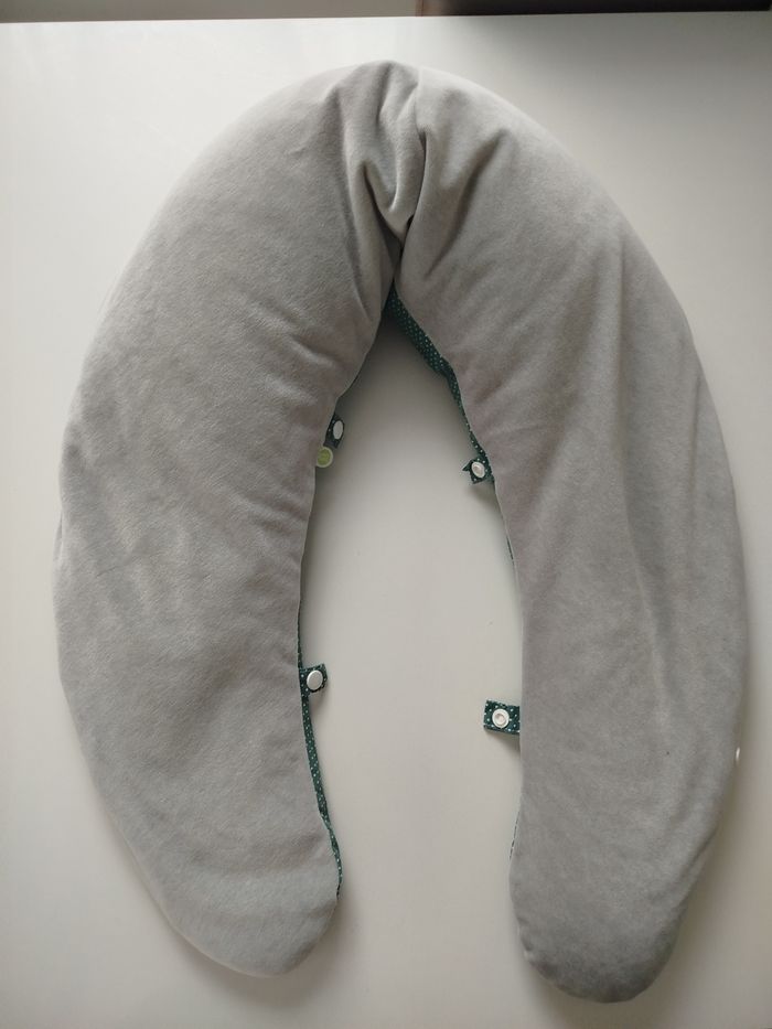 Coussin d'allaitement multifonction 5 en 1 gris/vert - photo numéro 2