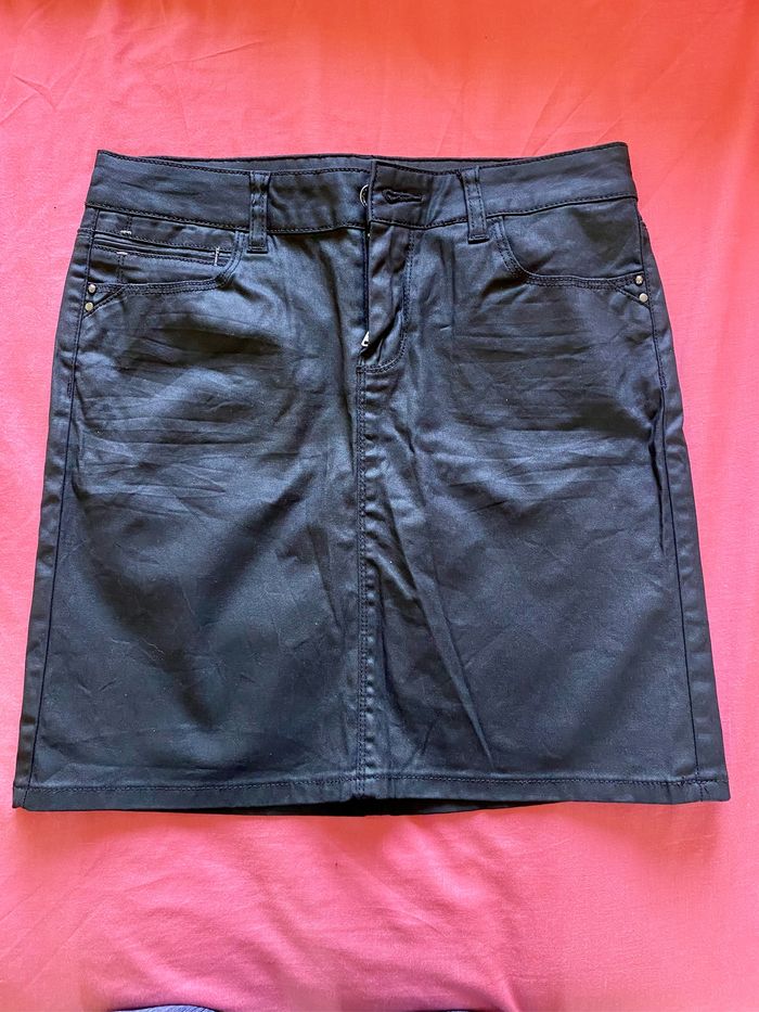 Mini jupe en jean noire cache cache taille 38