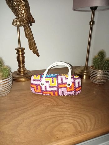 Étui à lunettes rigide / sac a main multicolore neuf sans étiquette