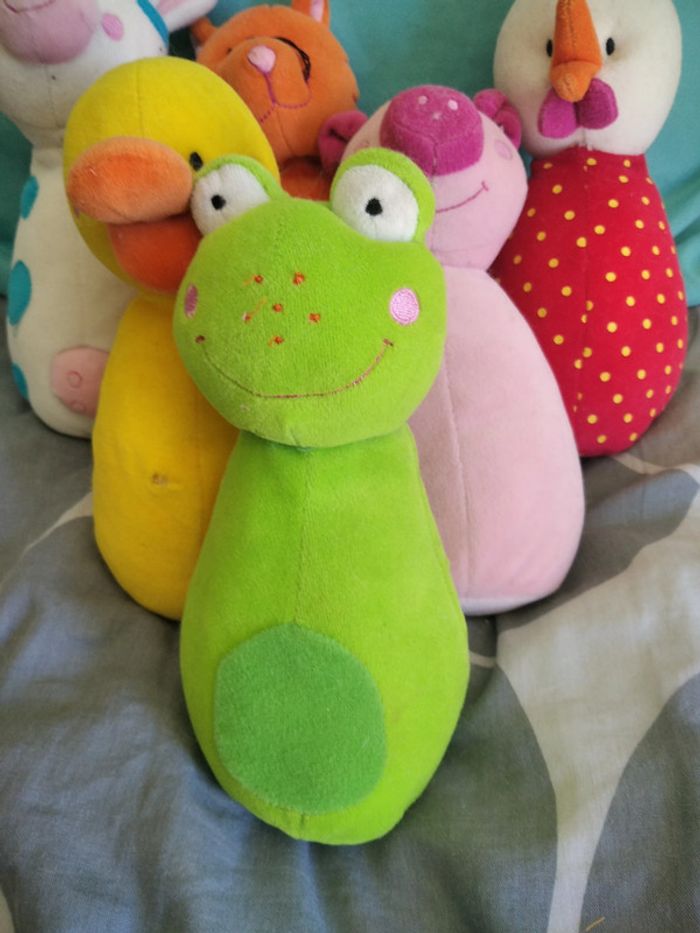 lot de quilles animaux + balle en peluche   Lilliputiens - photo numéro 3