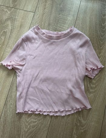 T-shirt court rose