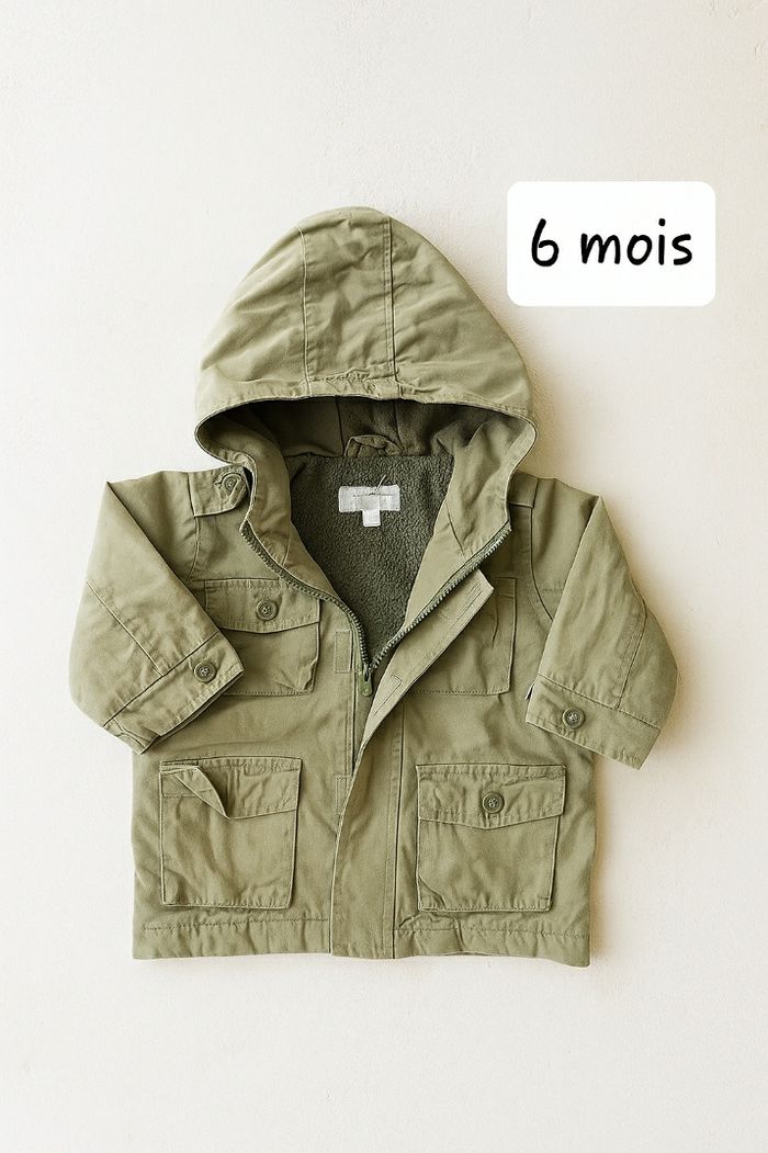 Veste mi-saison kaki 6 mois – doublée