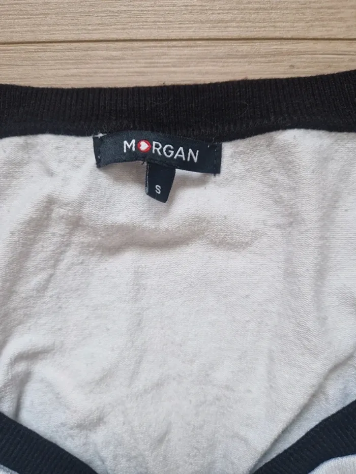 Pull Morgan blanc et noir taille S - photo numéro 3