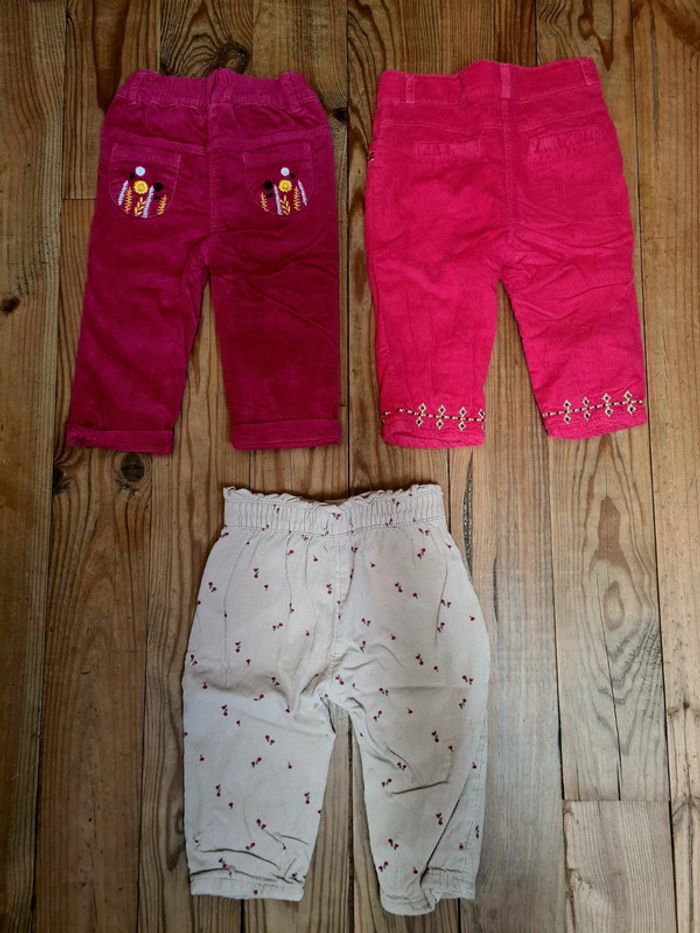 Lot de 3 pantalons velours pour bebe fille - photo numéro 2