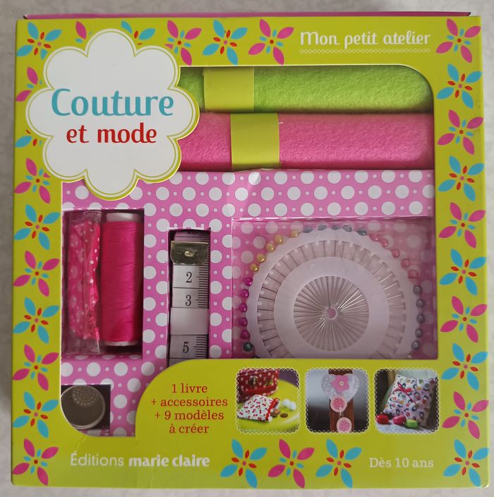 Kit couture et mode kids: 1 livre + accessoires + 9 modèles à créer NEUF Complet