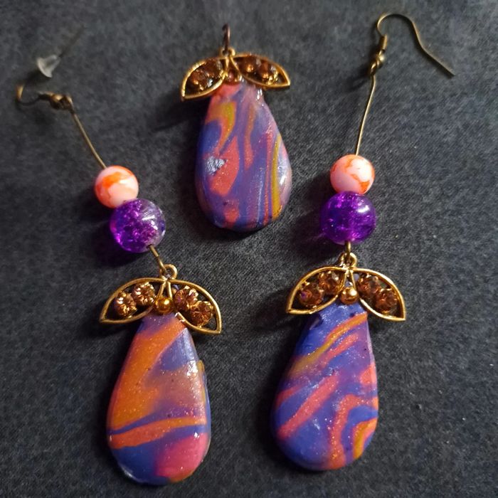 Parrurre boucles d'oreilles pendante avec pendentif - photo numéro 4
