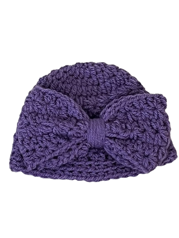 bonnet de naissance violet fait main