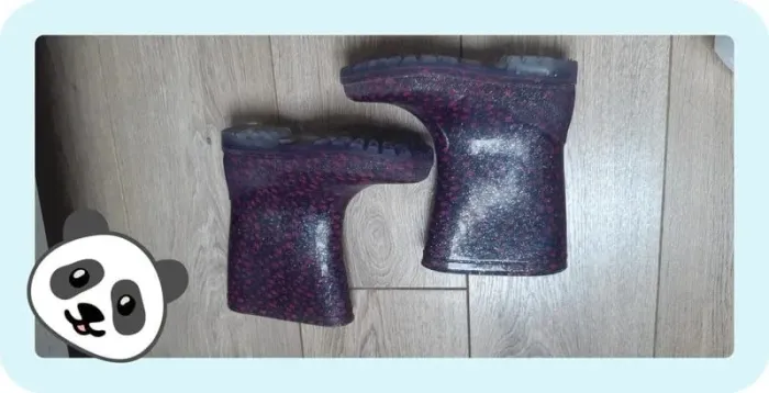 Bottes de pluie gémo noires motif coeur pointure 32 état neuves - photo numéro 5