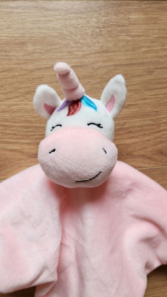 Doudou plat rose – licorne - photo numéro 2