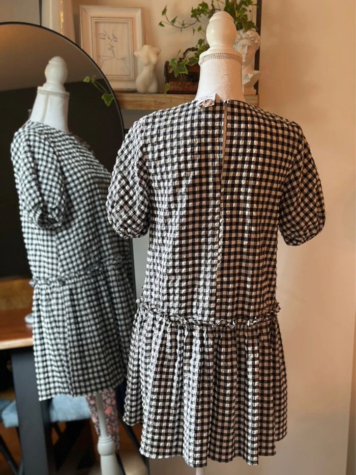Robe à carreaux noire et blanche Zara taille XS oversize - photo numéro 4