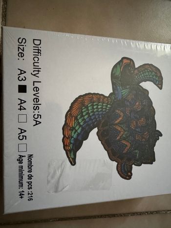 Puzzle en bois en 3D tortue format A3 neuf