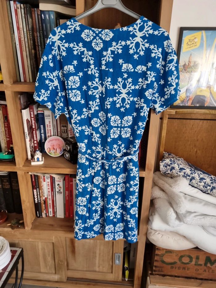 Robe neuve légère bleu vif effet lin taille M - photo numéro 2
