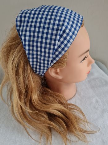 Bandeau fichu vichy bleu