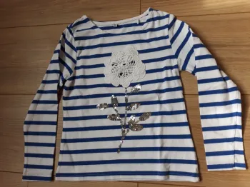 Pull marinière sequins paillettes