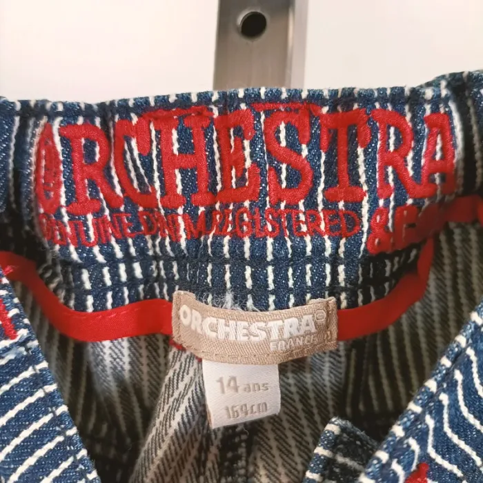 Pantalon orchestra 14 ans rayures verticales bleu marine et blanc A143 - photo numéro 10