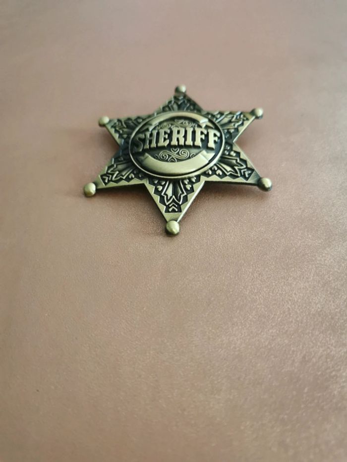 Étoile de sheriff cowboy country doré - photo numéro 2