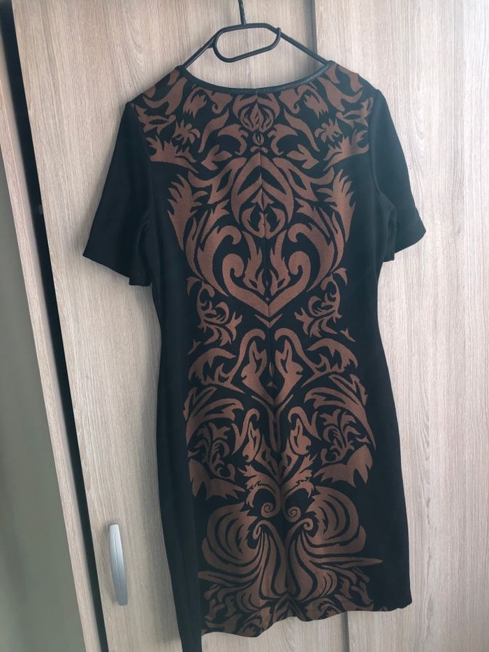 Robe noire Avec motifs marrons - photo numéro 2