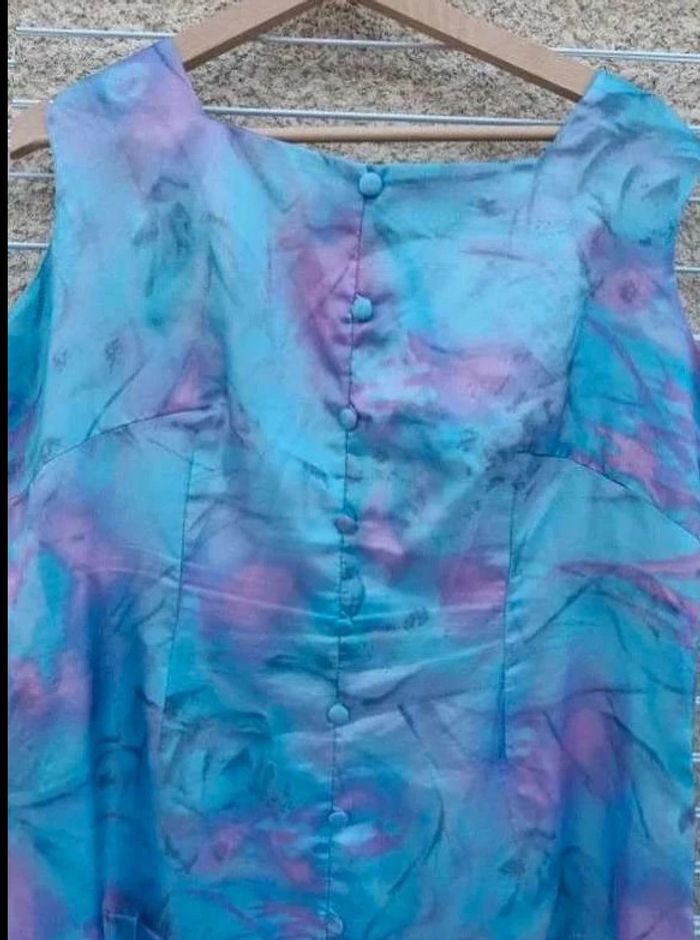 Robe été sans manche Vintage - Fait mains - 50/52 - photo numéro 2