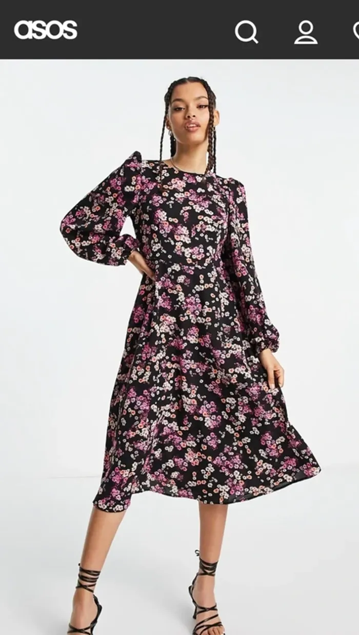 👗Asos- vero moda Robe mi-longue à fleurs- neuf sans étiquette- taille L🌻 - photo numéro 13