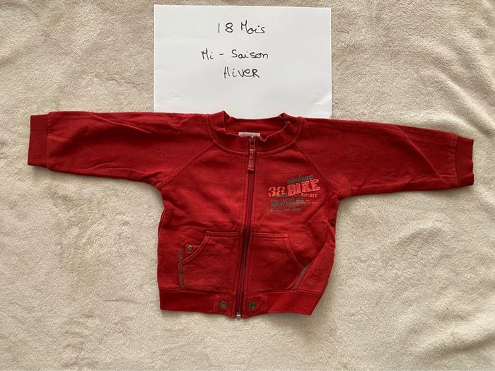 Lot de 4 gilets / pulls zippés chauds - 18 mois - Du pareil au même & autre - TBE - photo numéro 17