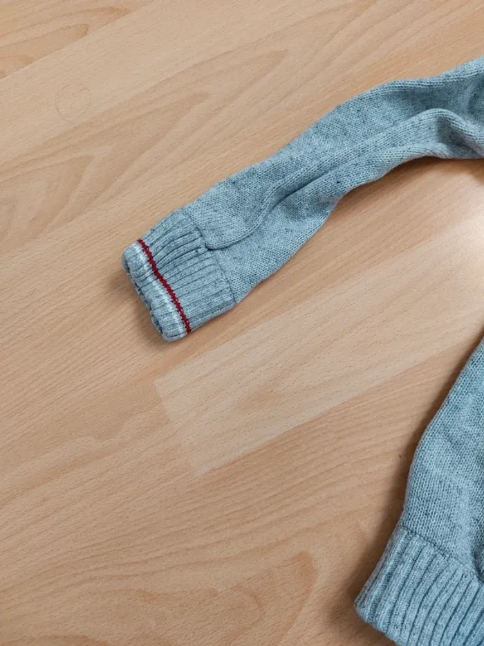 Pull gris moucheté poche devant - photo numéro 5
