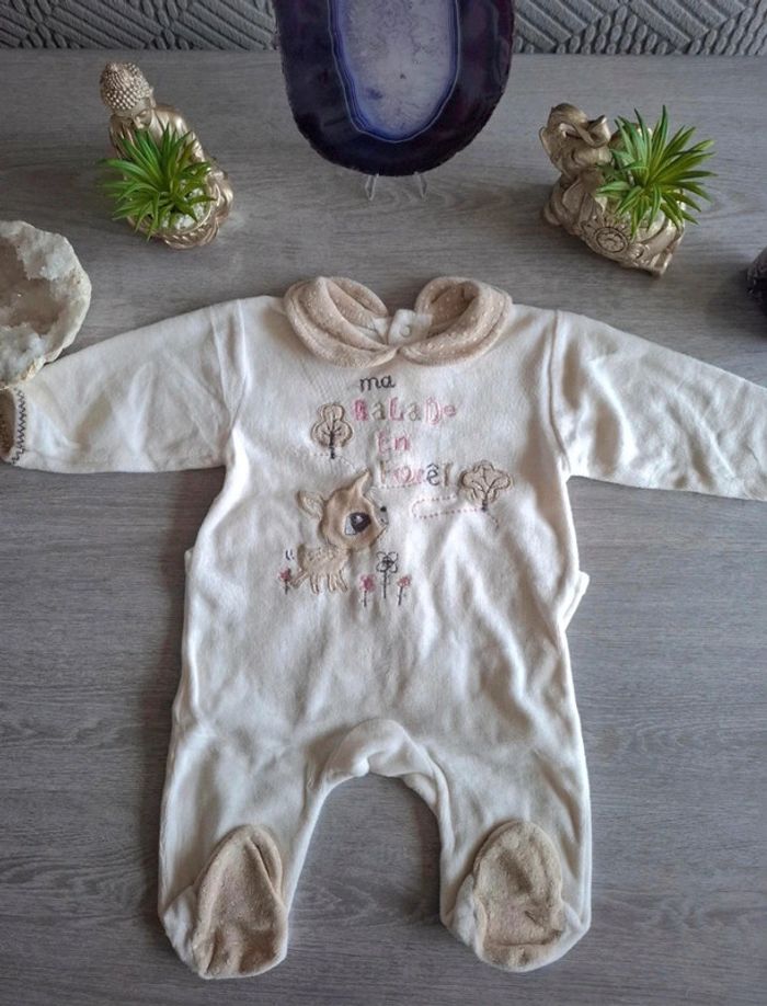 Pyjama velours une pièce 3 mois - photo numéro 2