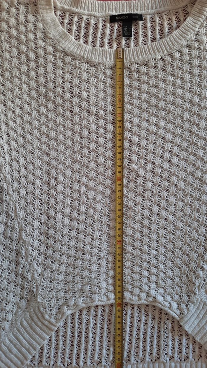 Pull-over ajouré blanc taille S - photo numéro 7