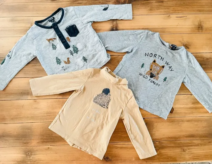 Lot de 3 tee shirts manches longues 12 mois